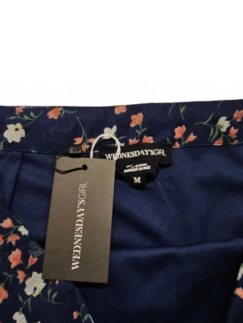 Wednesday's Girl Boho Mini Skirt in Blue Vintage Floral Size Medium